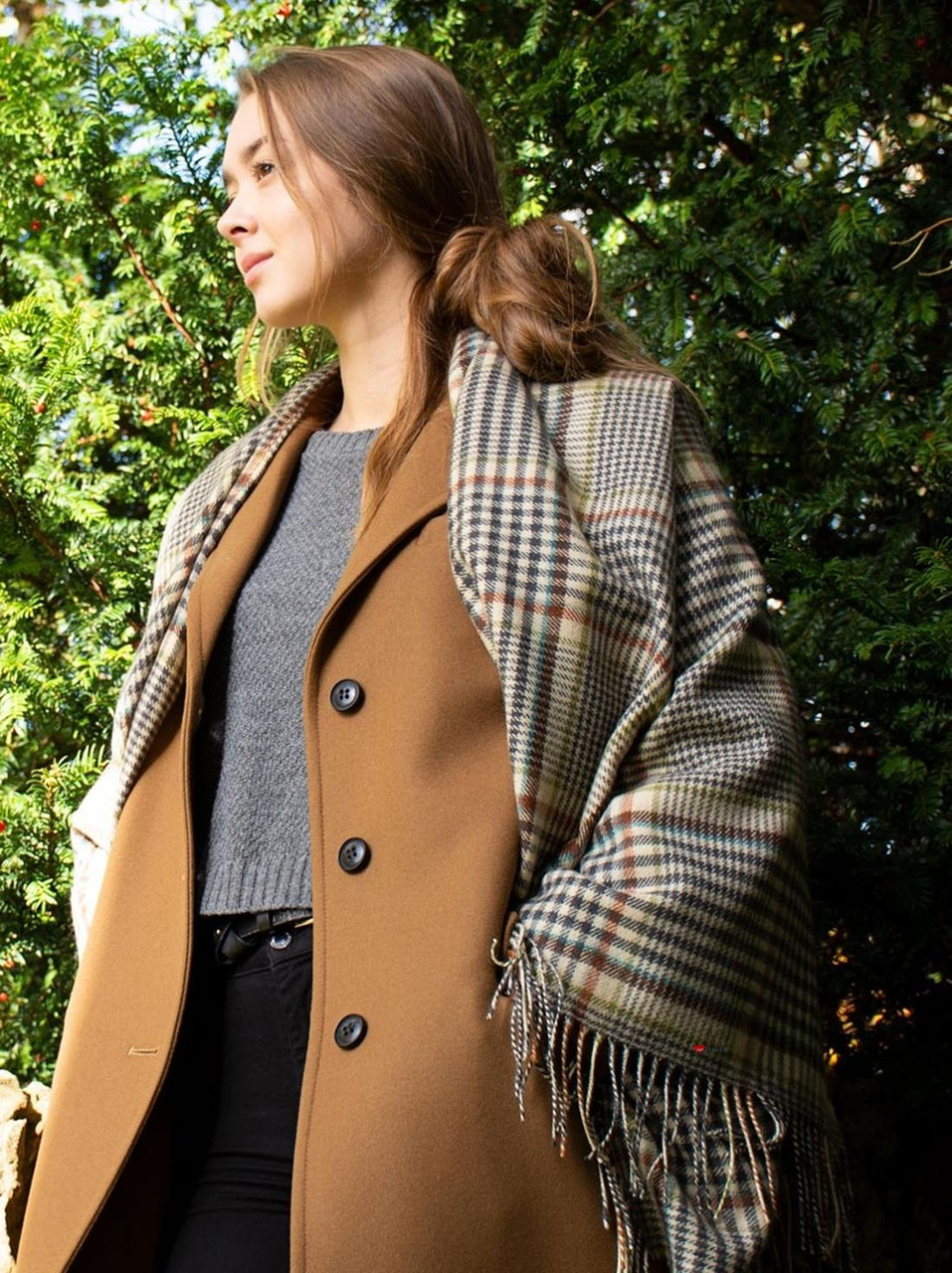 Ladies Shawl Cape Lambswool Clyde Check Made To Order