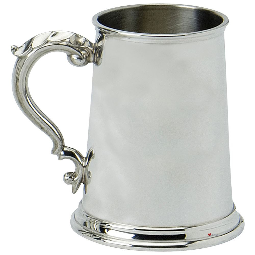 Pewter Tankard Handmade Embossed "Grandad" Ornate Handle Engravable Great Gift