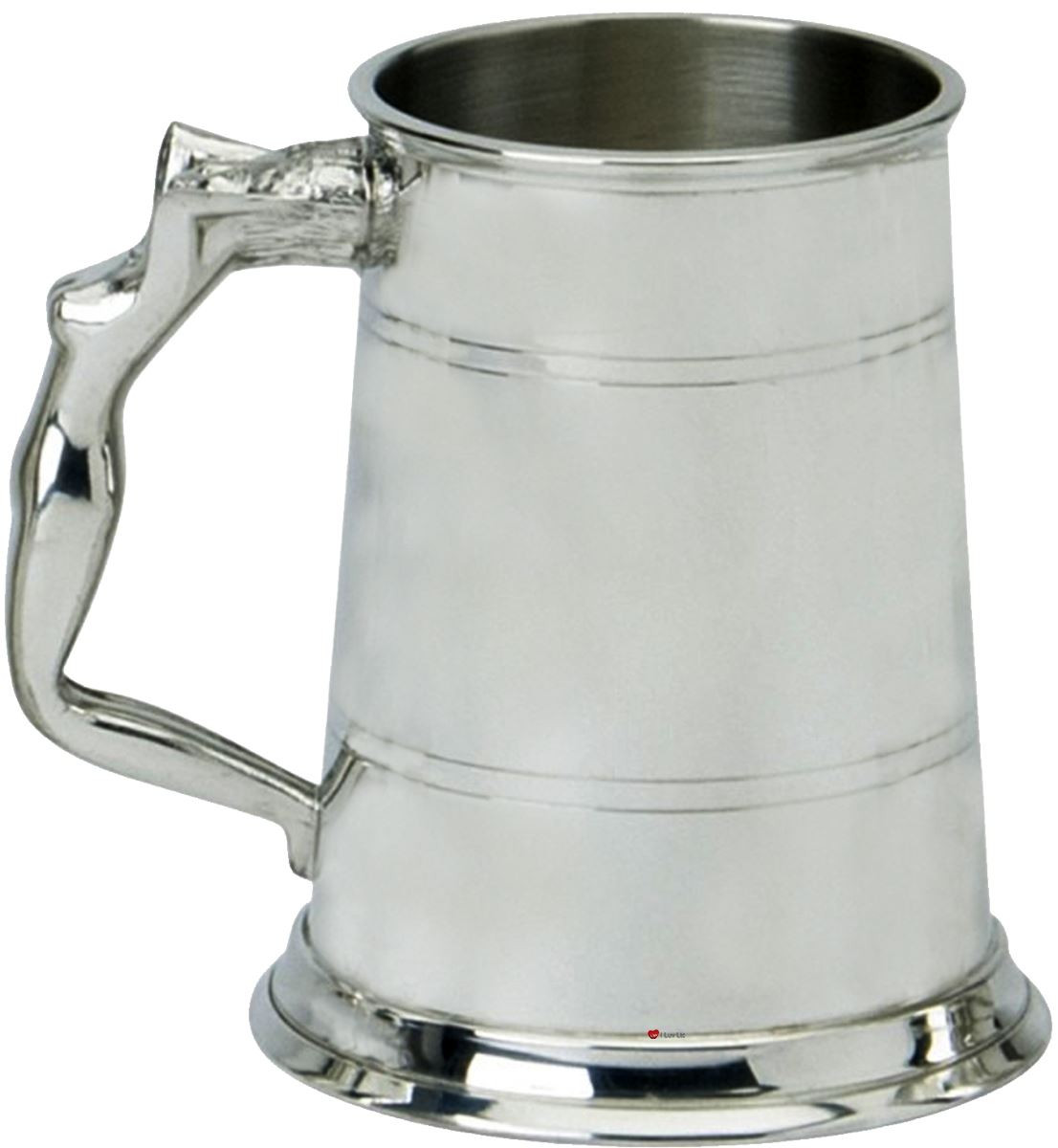 Pewter Tankard Handmade 1pt Double Band Nymph Woman Handle Engravable Great Gift