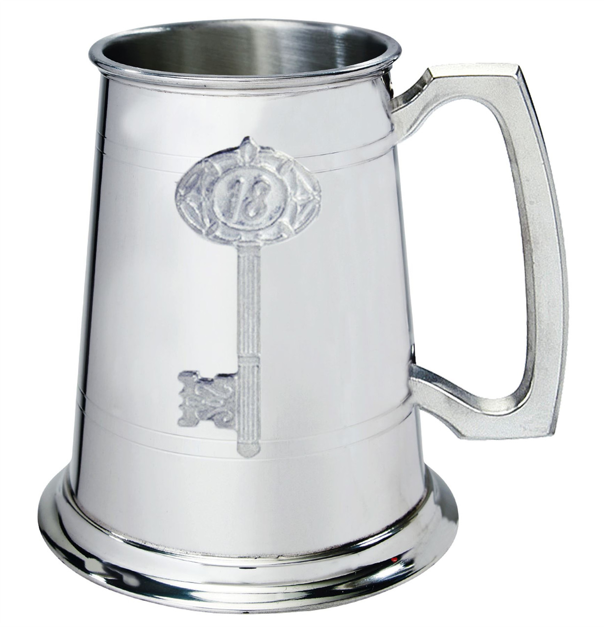 18th Birthday key 1pt Pewter Tankard Plain With Embossed Key Can Be Engraved Great Gift