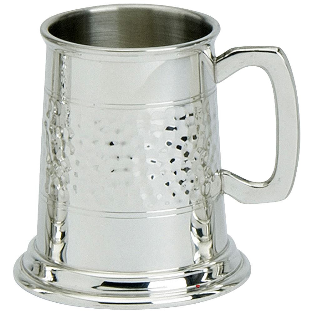 Pewter Tankard Handmade Half Hammered Fine English Pewter Half Pint Great Gift