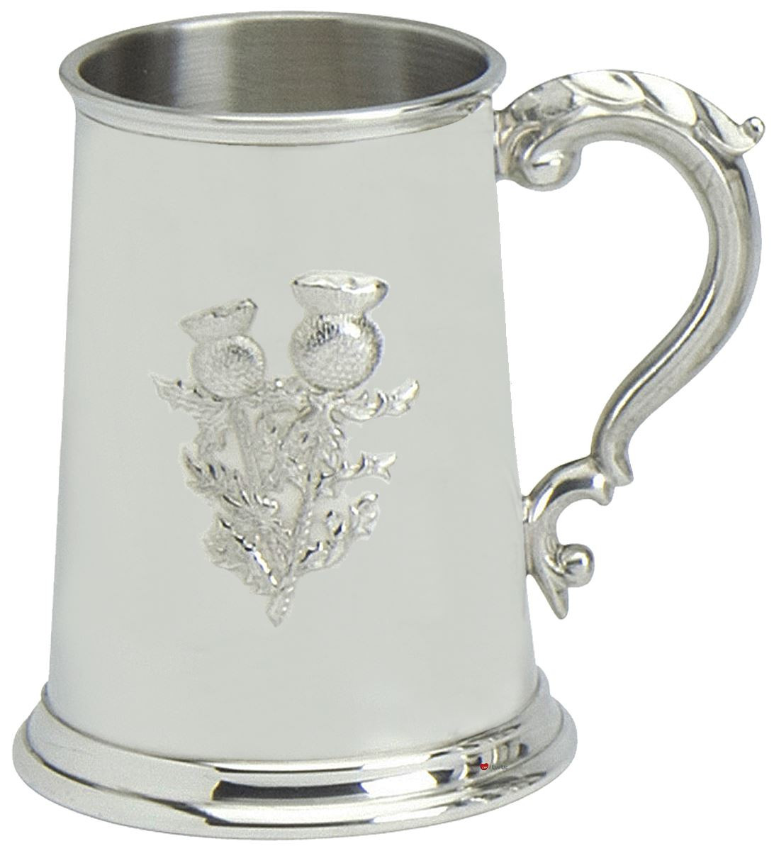Pewter Tankard Handmade Scottish National Flower Embossed Thistle Stem Ornate Great Gift