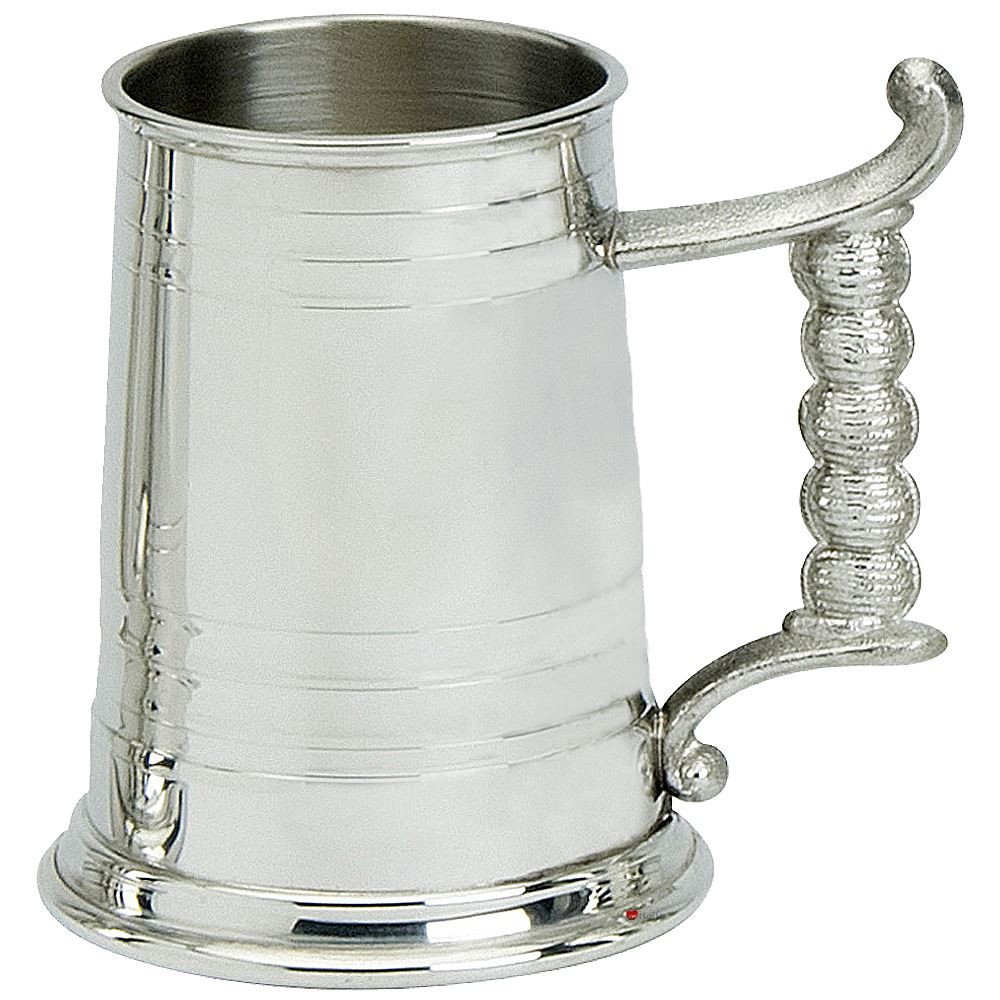 Pewter Tankard Rope Style Handle 1pt Fine English Pewter Ideal for Engraving Great Gift