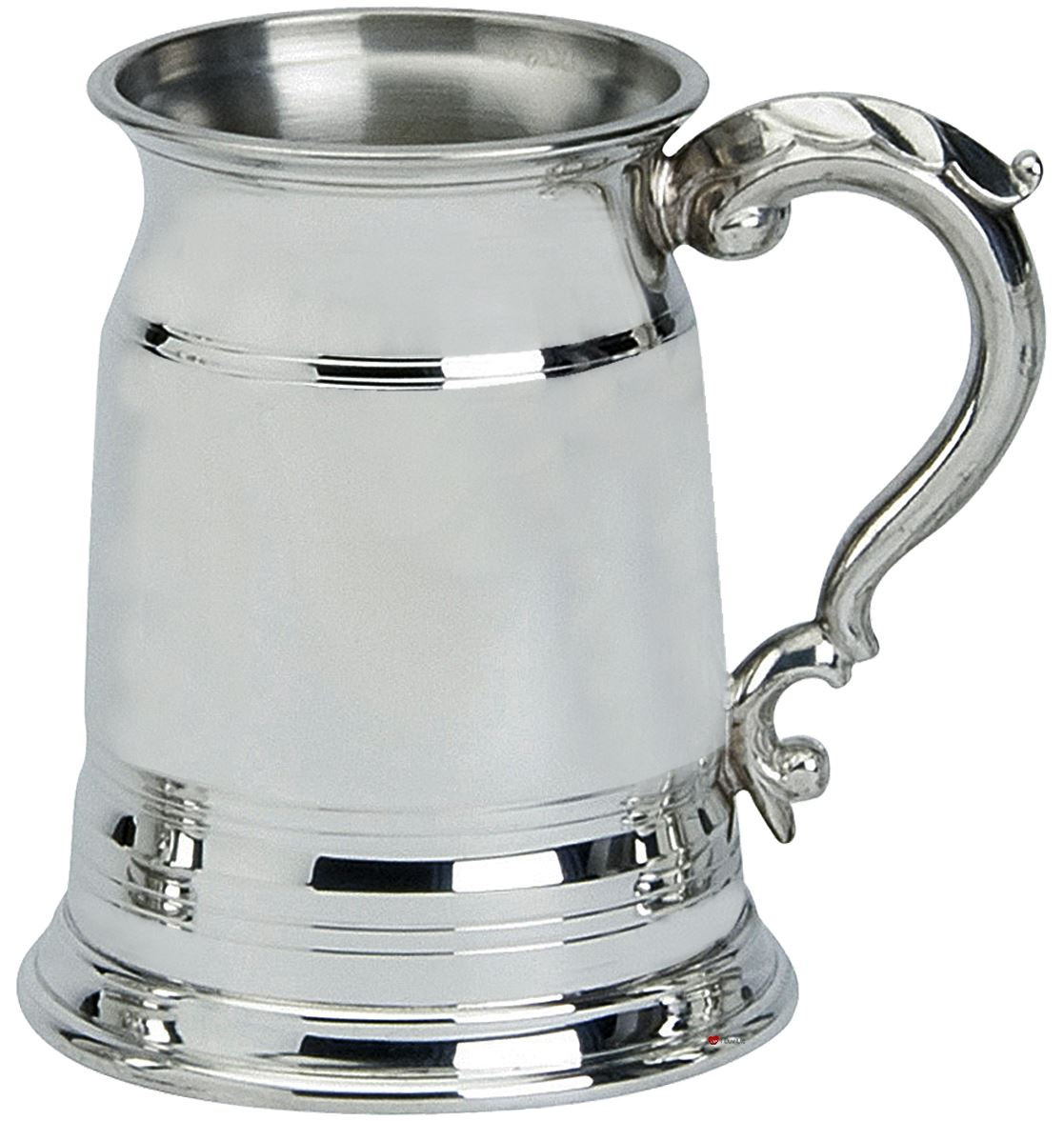 Pewter Tankard Old London Triple Lined Ornate 1Pt Engravable Polished Finish Great Gift