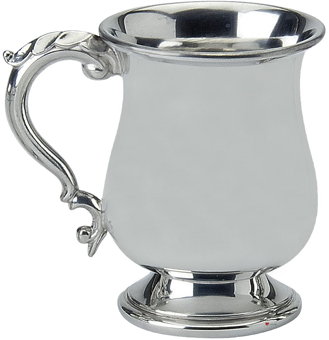 1 Pint Pewter Tankard Scottish Broad Rimmed Shape Ornate Handle Great Gift