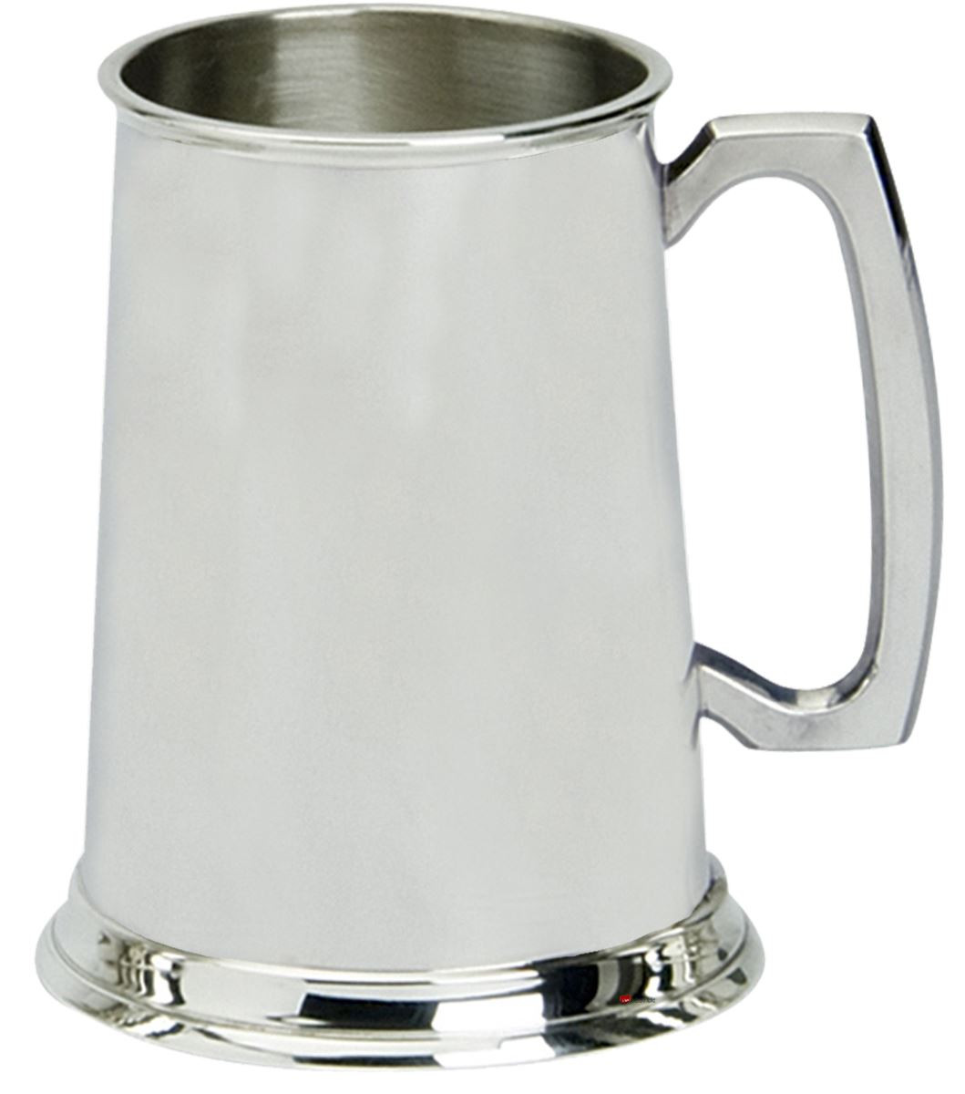 Pewter Tankard Handmade 1pt Plain Design Traditional Shape Fine English Pewter Great Gift