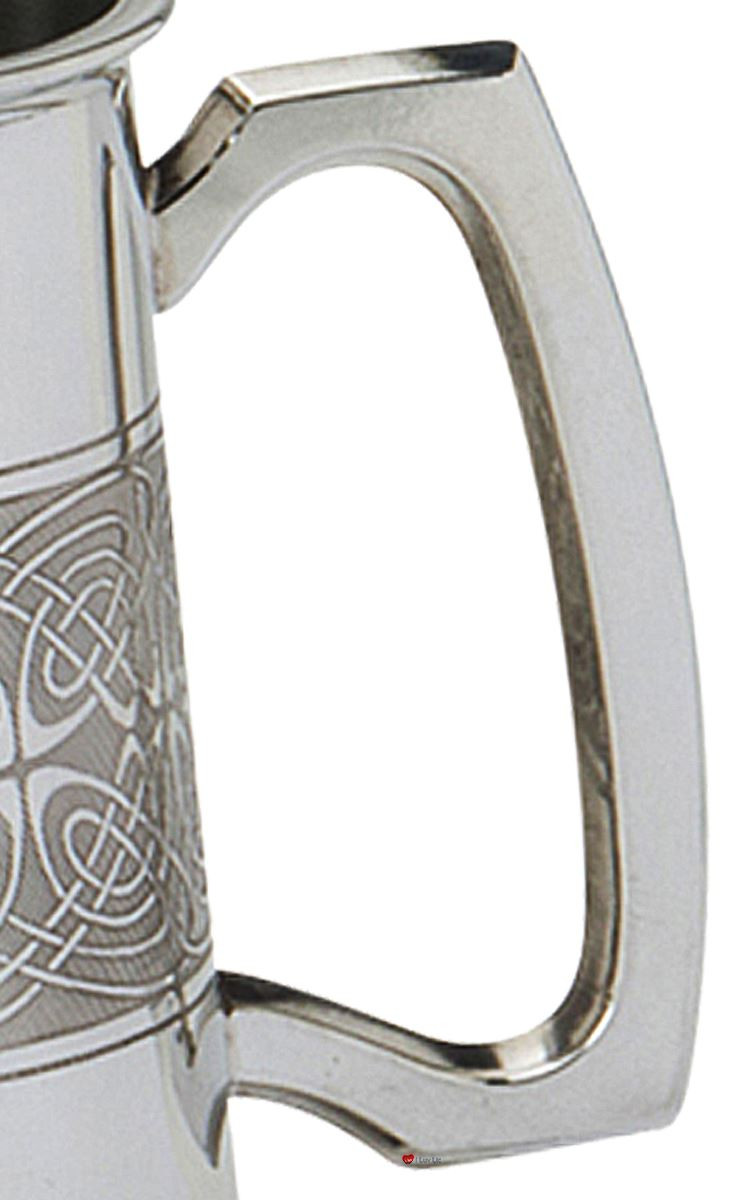 Pewter Tankard Handmade Embossed Celtic Band Wrap Ornate Handle Great Gift