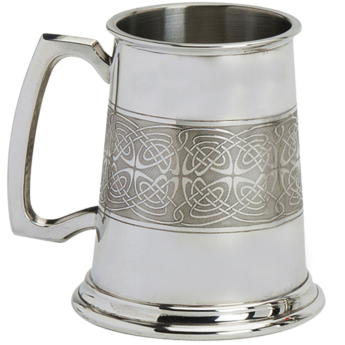 Pewter Tankard Handmade Embossed Celtic Band Wrap Ornate Handle Great Gift