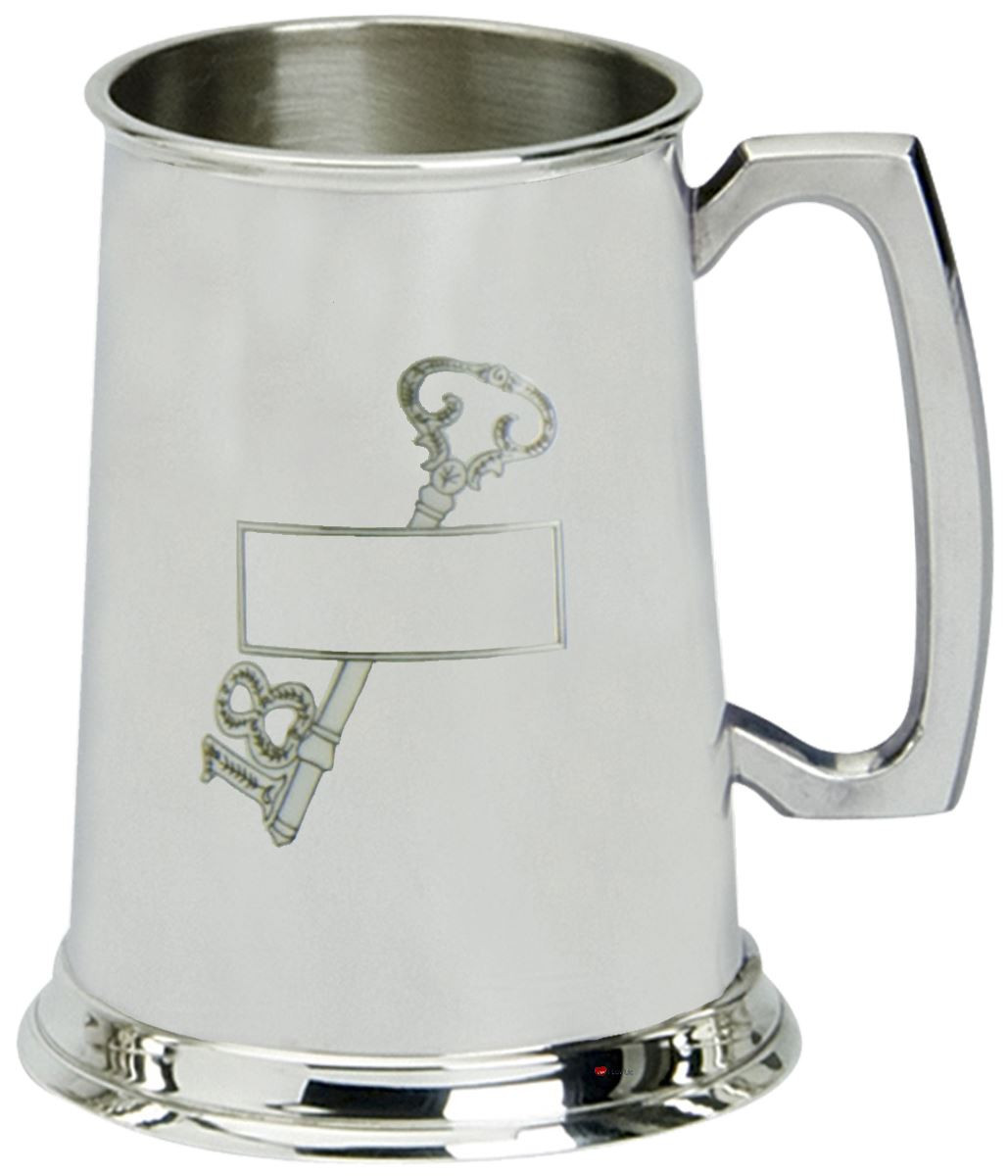 18th Birthday Gift 1pt Pewter Tankard Space For Engraving With Name Key Design Great Gift