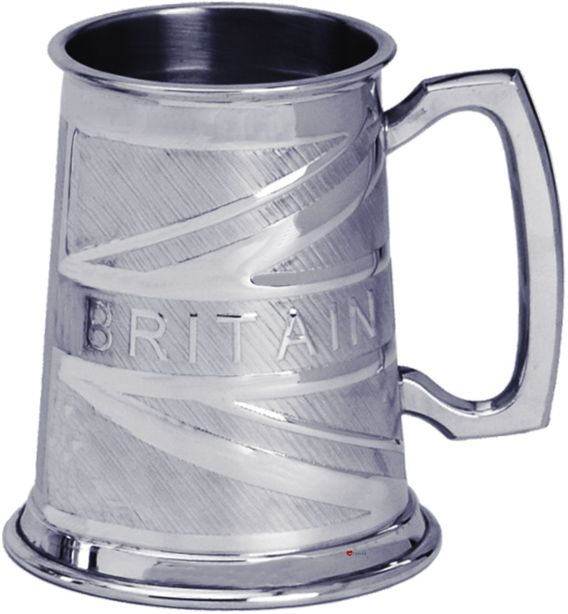 Pewter Tankard Handmade Britain Union Jack Flag Engraved Traditional Shape Great Gift