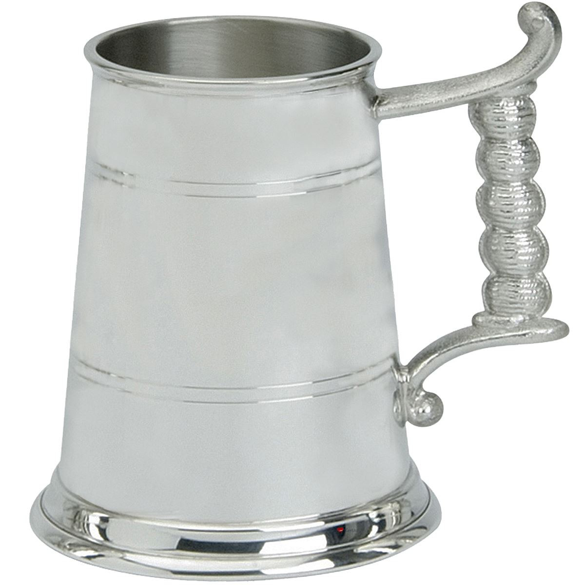 Pewter Tankard Handmade 1pt Double Lined Rope Handle Engravable Great Gift