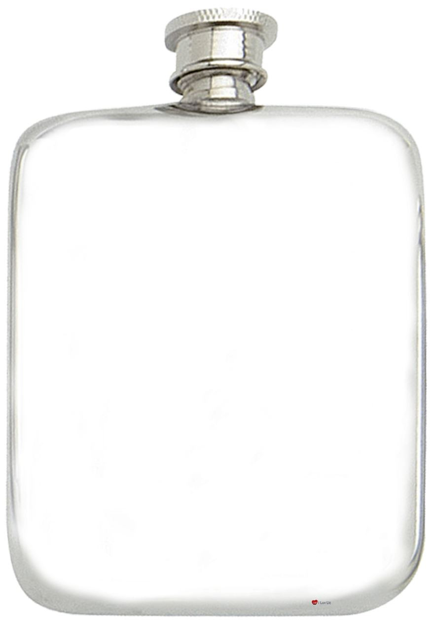 Small Liquor Flask 6oz Plain Pewter Flask Engravable Screw Top Ideal Gift