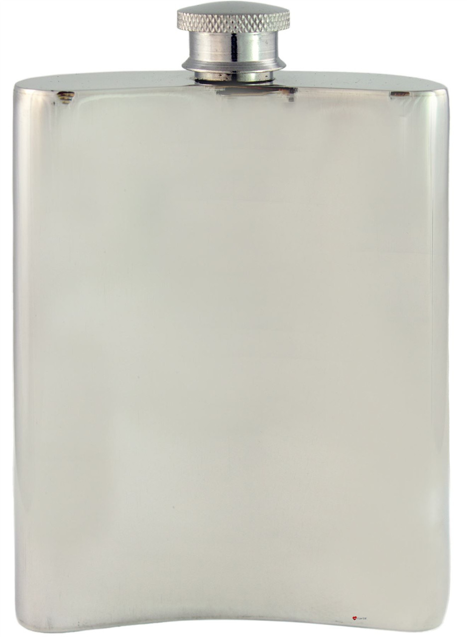 Angling Fishing Scene Hip Flask 6oz Kidney Shape Engravable on Back Great Gift