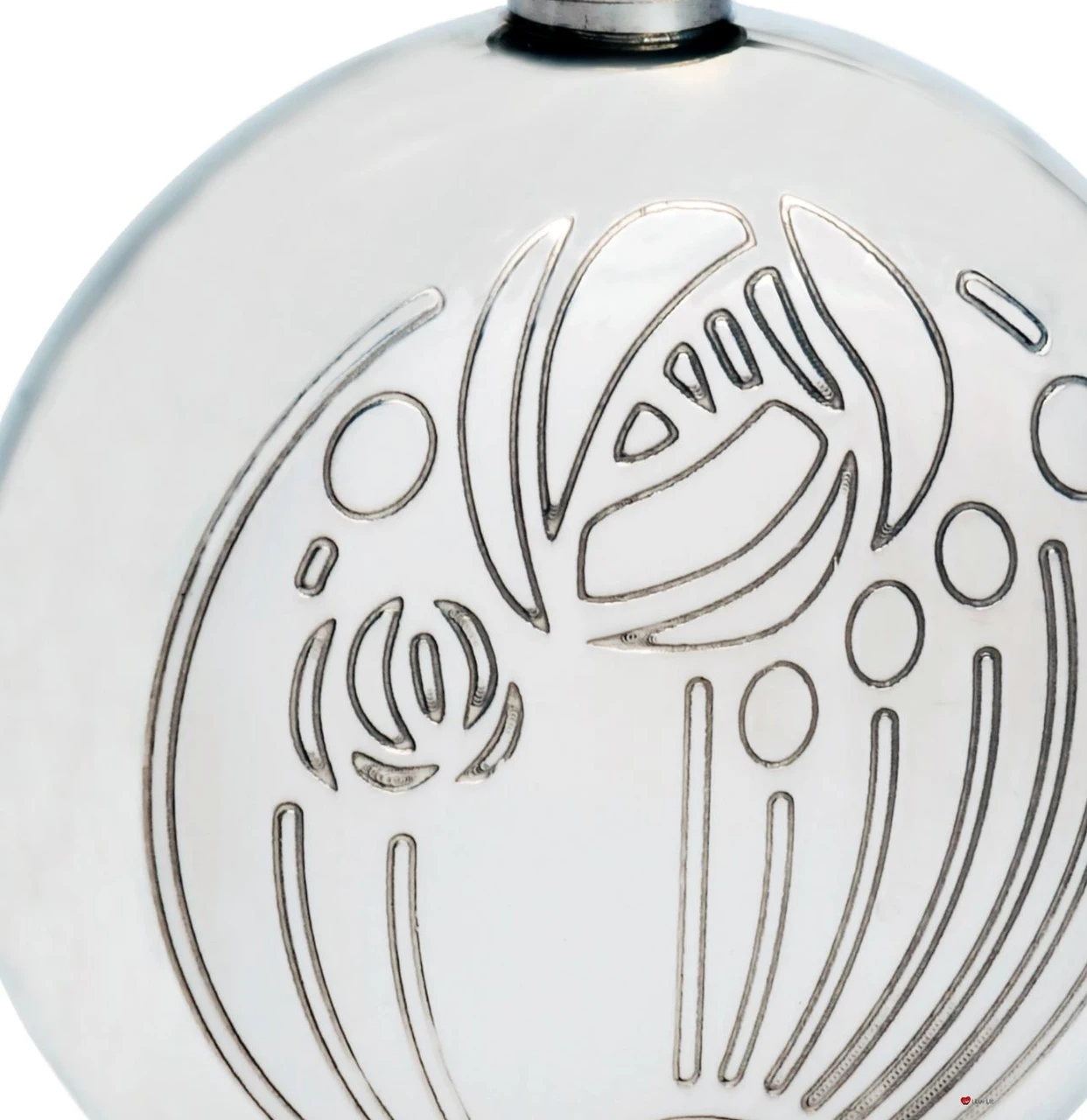 Pewter Round Flask Charles Rennie Mackintosh Glasgow Rose Screw Top 6oz Great Gift