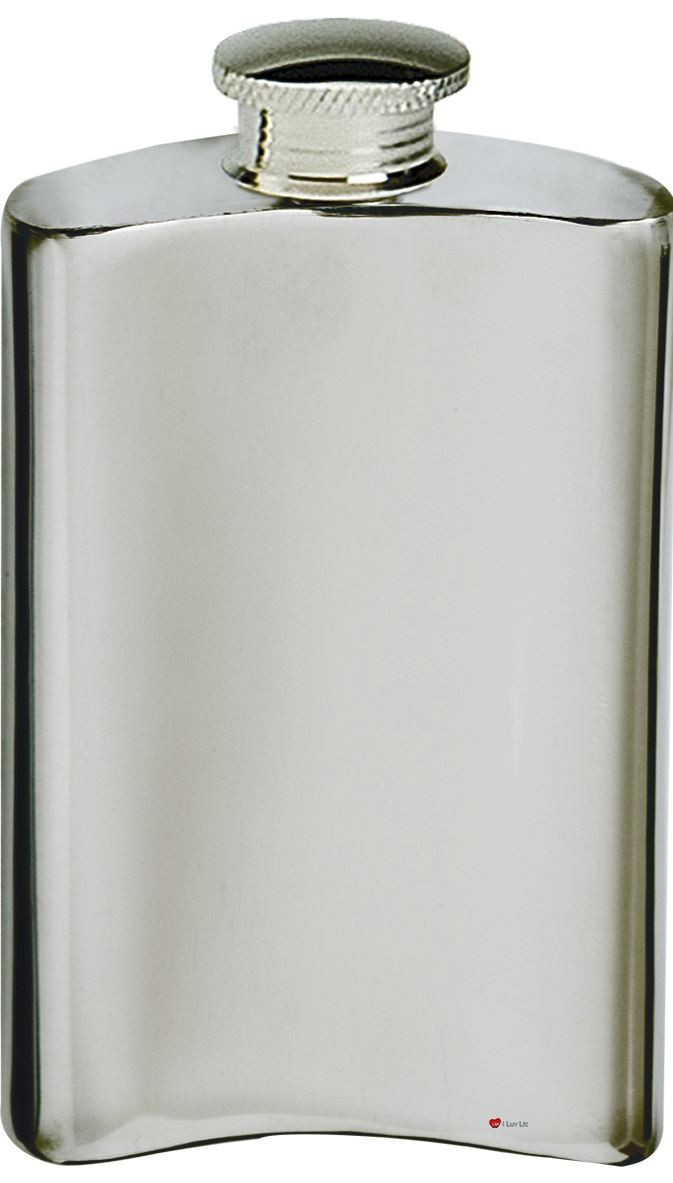 Scottish Piper Hip Flask 2oz Kidney Shape Pewter Screw Top Engravable on Back Great Gift
