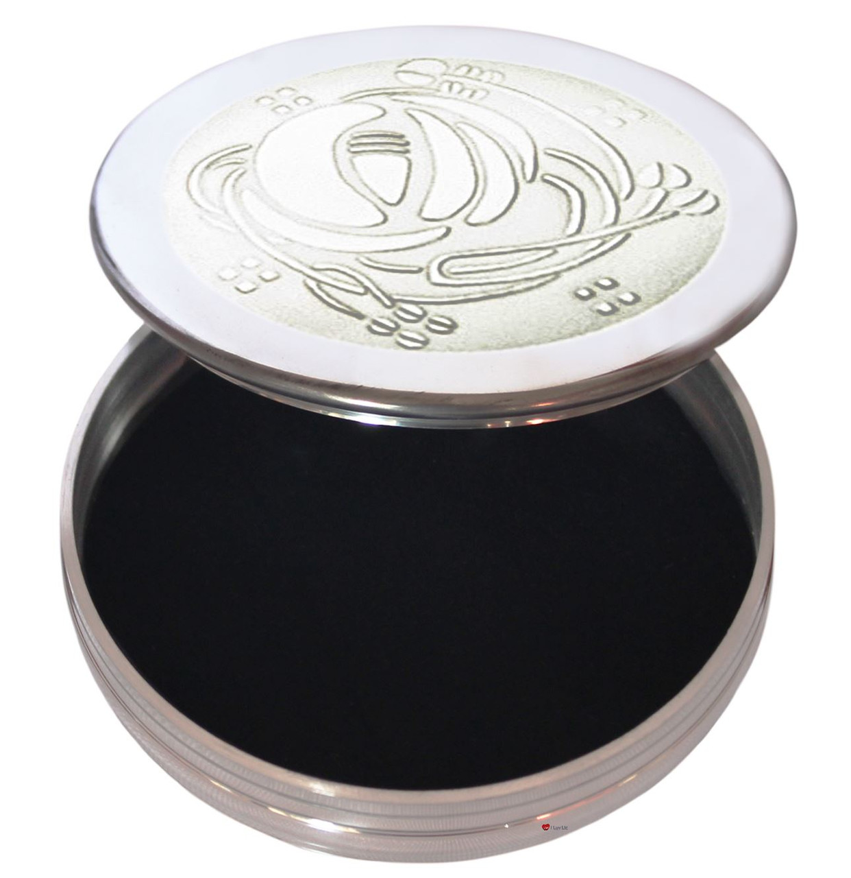 Trinket Box Pewter Round Charles Rennie Mackintosh Glasgow Rose Bud Lid 50mm