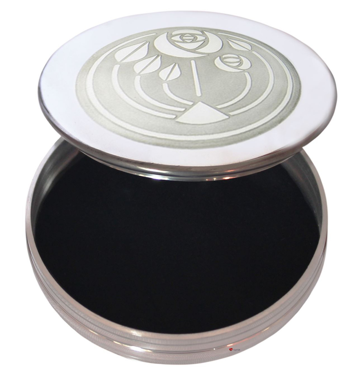 Trinket Box Pewter Large Charles Rennie Mackintosh Glasgow Bouquet Lid 90mm