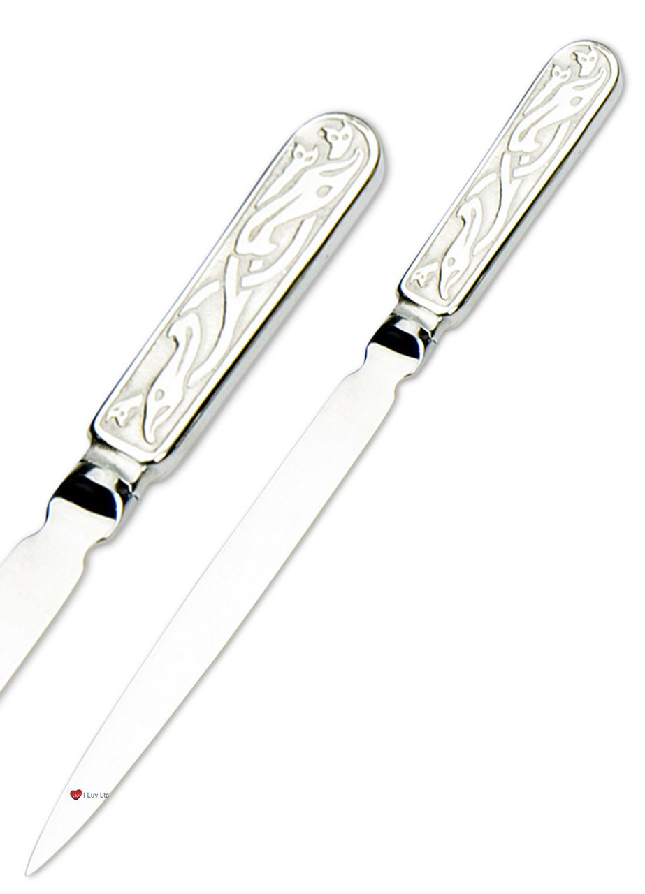 Pewter Letter Opener 18cm Handle Celtic Serpent Design Ideal Wedding Gift