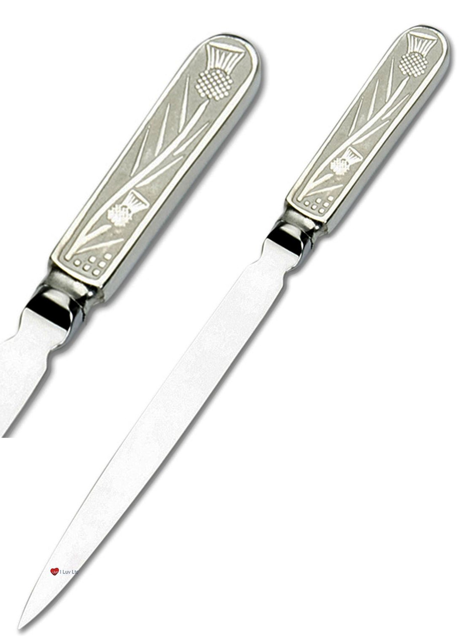 Letter Opener 18cm Pewter Handle Scottish Thistle Flower Design Ideal Gift
