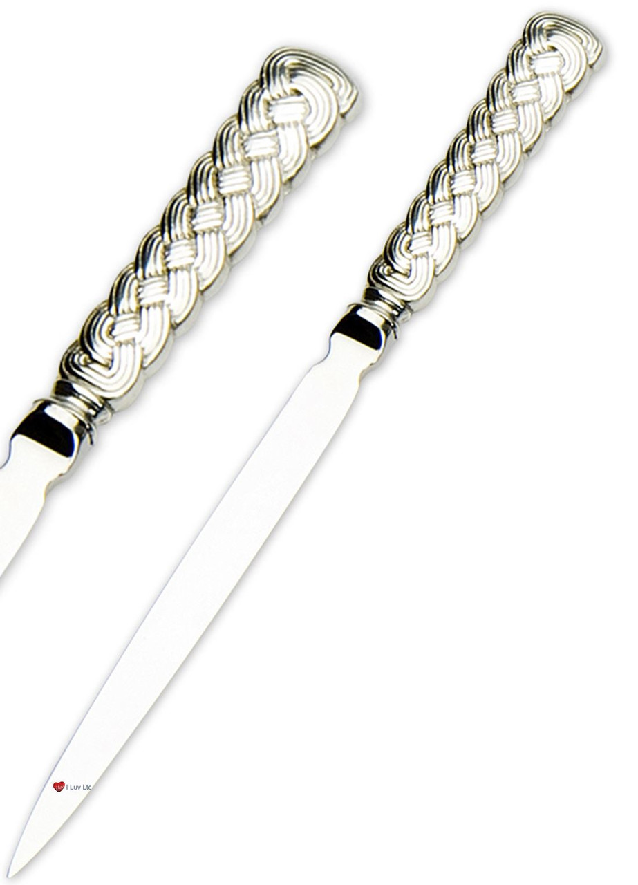 Pewter Letter Opener 18cm Handle Celtic Twist Plait Design