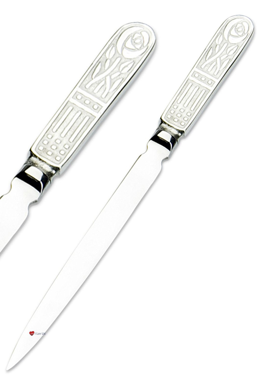 Pewter Letter Opener 18cm Handle Charles Rennie Mackintosh Rose Column Design