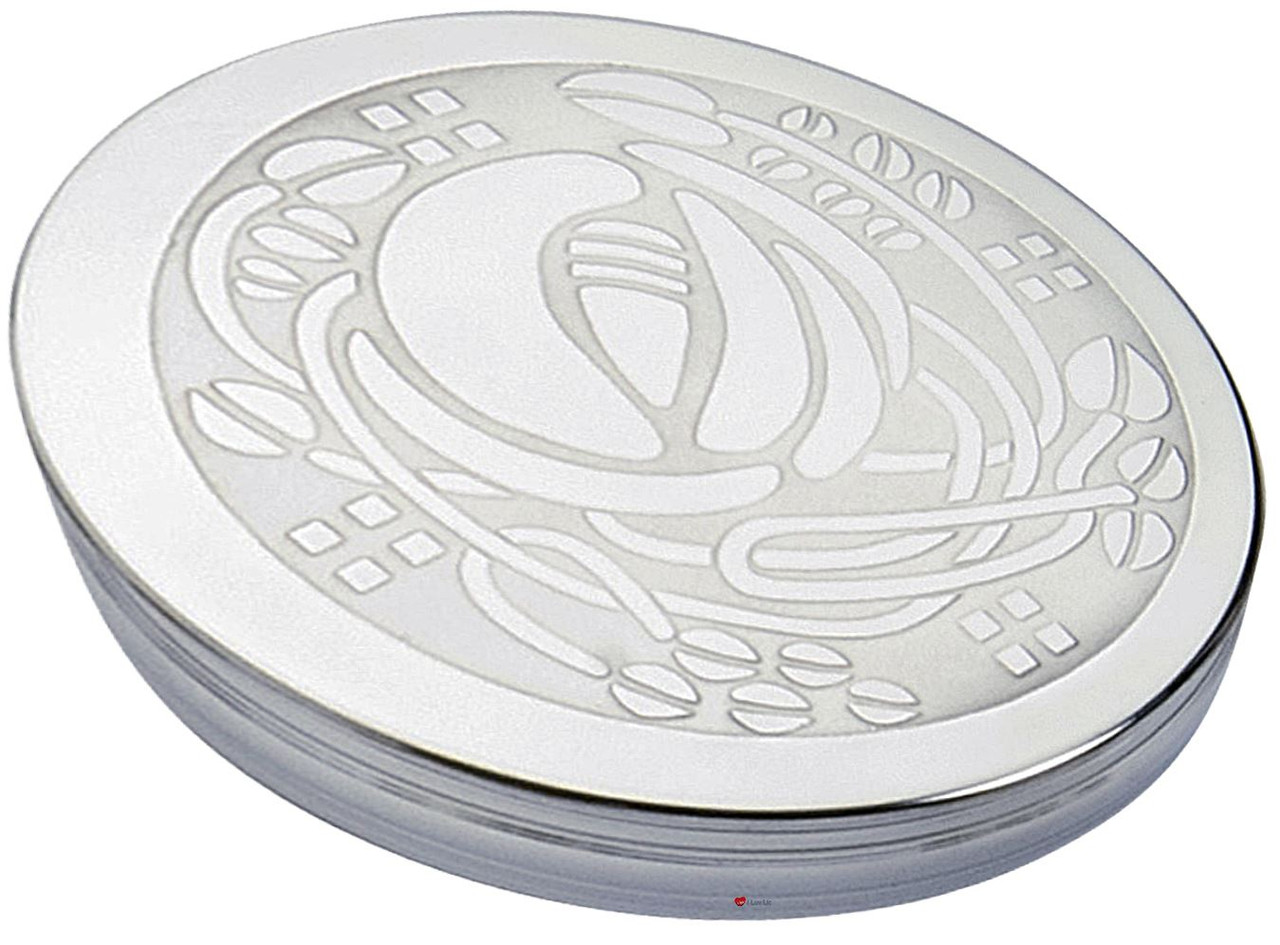 Trinket Box Pewter Large Charles Rennie Mackintosh Glasgow Rose Bud Lid 90mm
