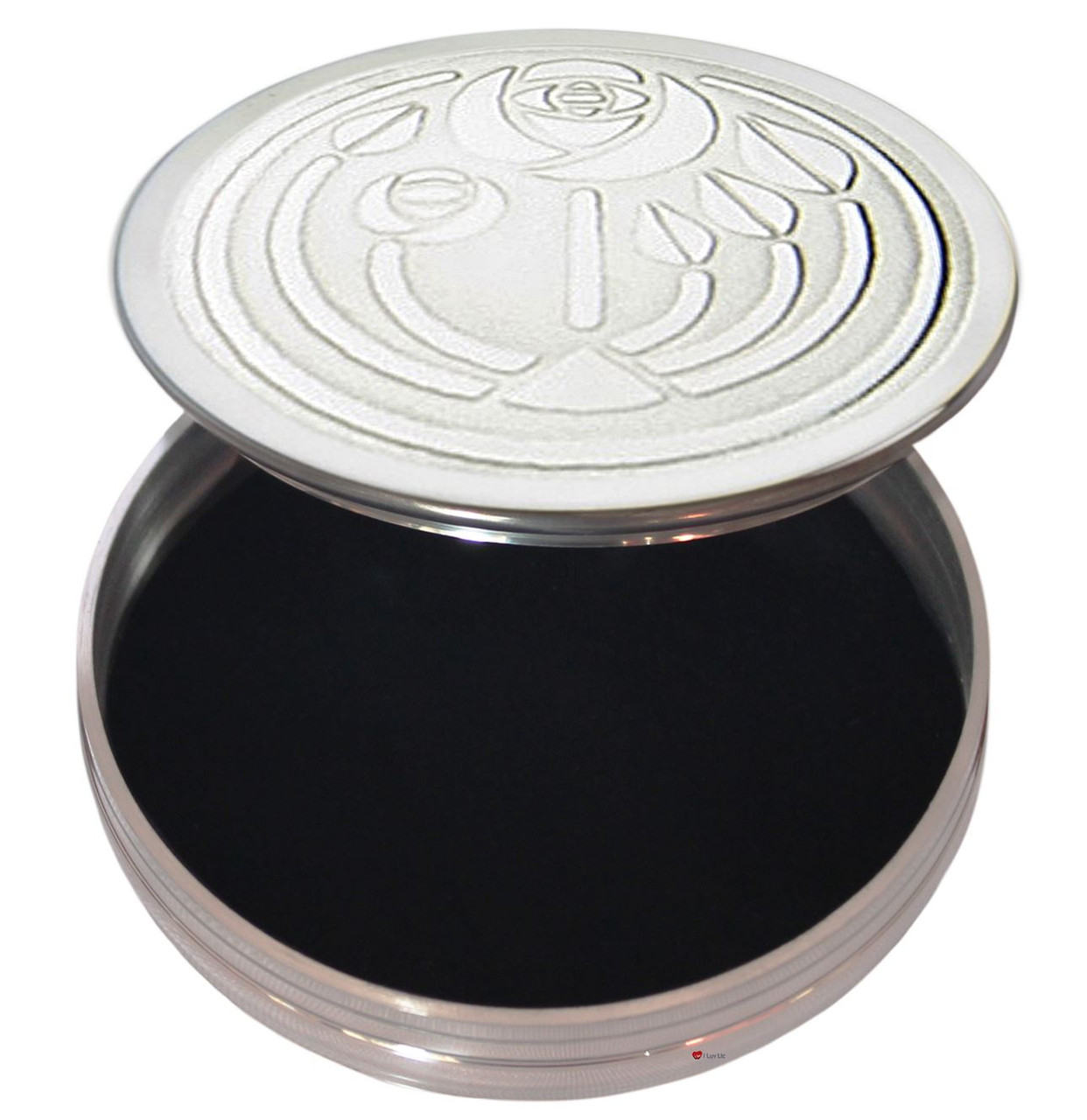 Trinket Box Pewter Round with Charles Rennie Mackintosh Glasgow Bouquet Lid 50mm