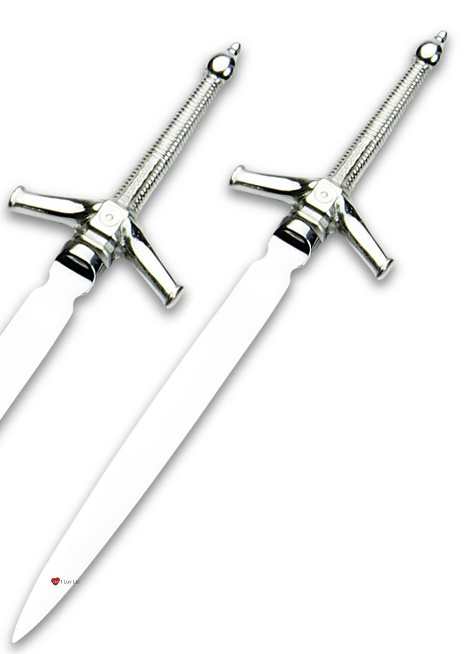 Pewter Letter Opener 18cm Handle Scottish Claymore Sword Design
