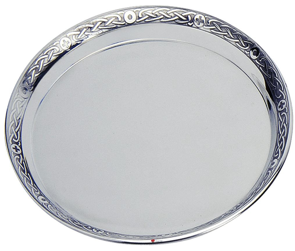 Pewter Plate Salver Presentation Plate with Celtic Band 10cm Engravable Great Gift