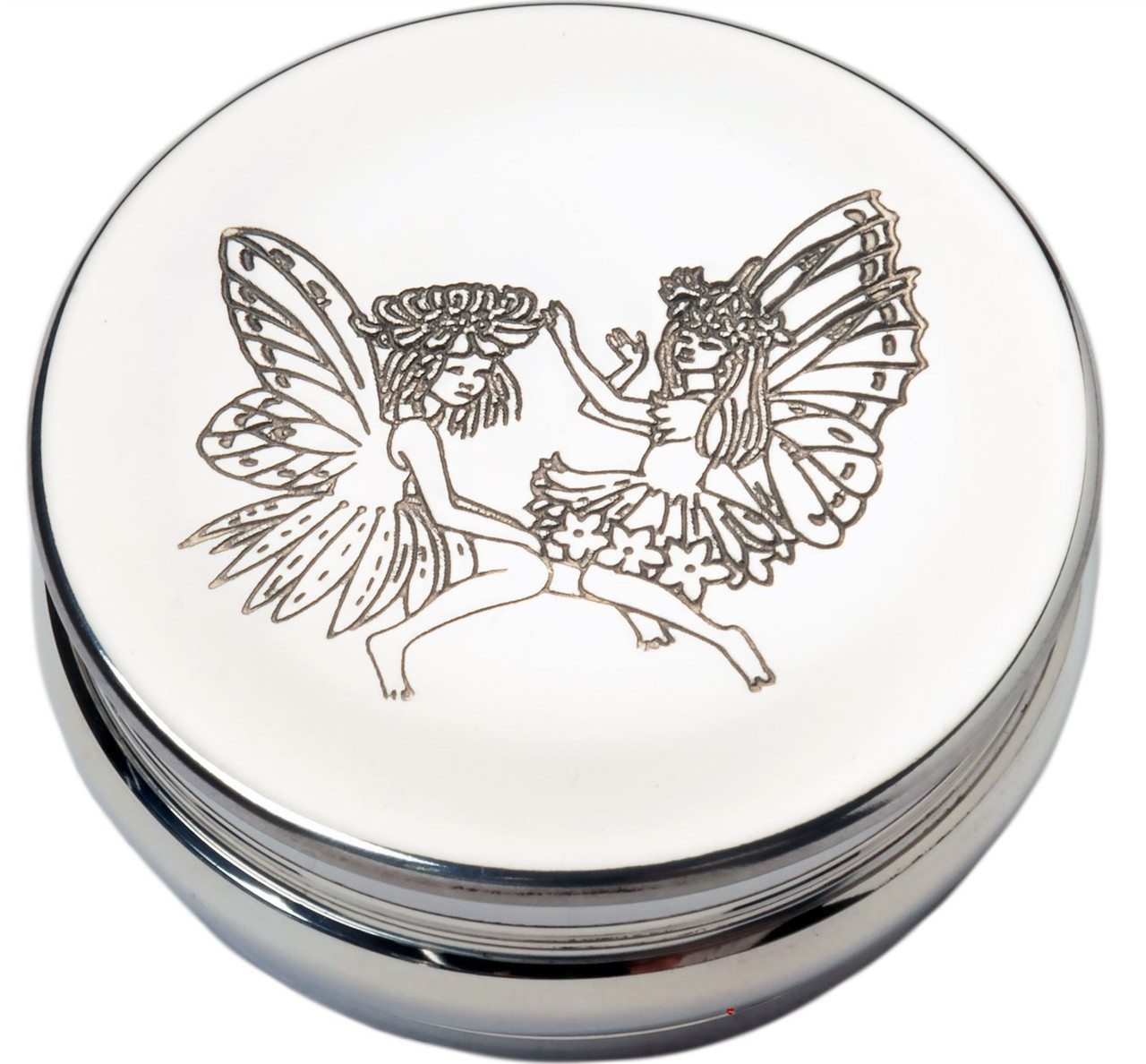 Pewter Girls Keepsake Fairies Box First Baby Curl First Tooth Christening Gift