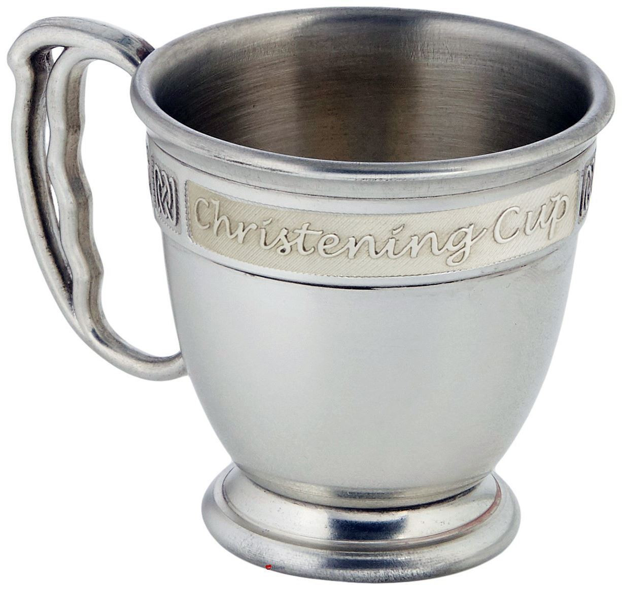 Ideal Christening Pewter Tankard Cup With Christening Cup Band Keepsake Celtic