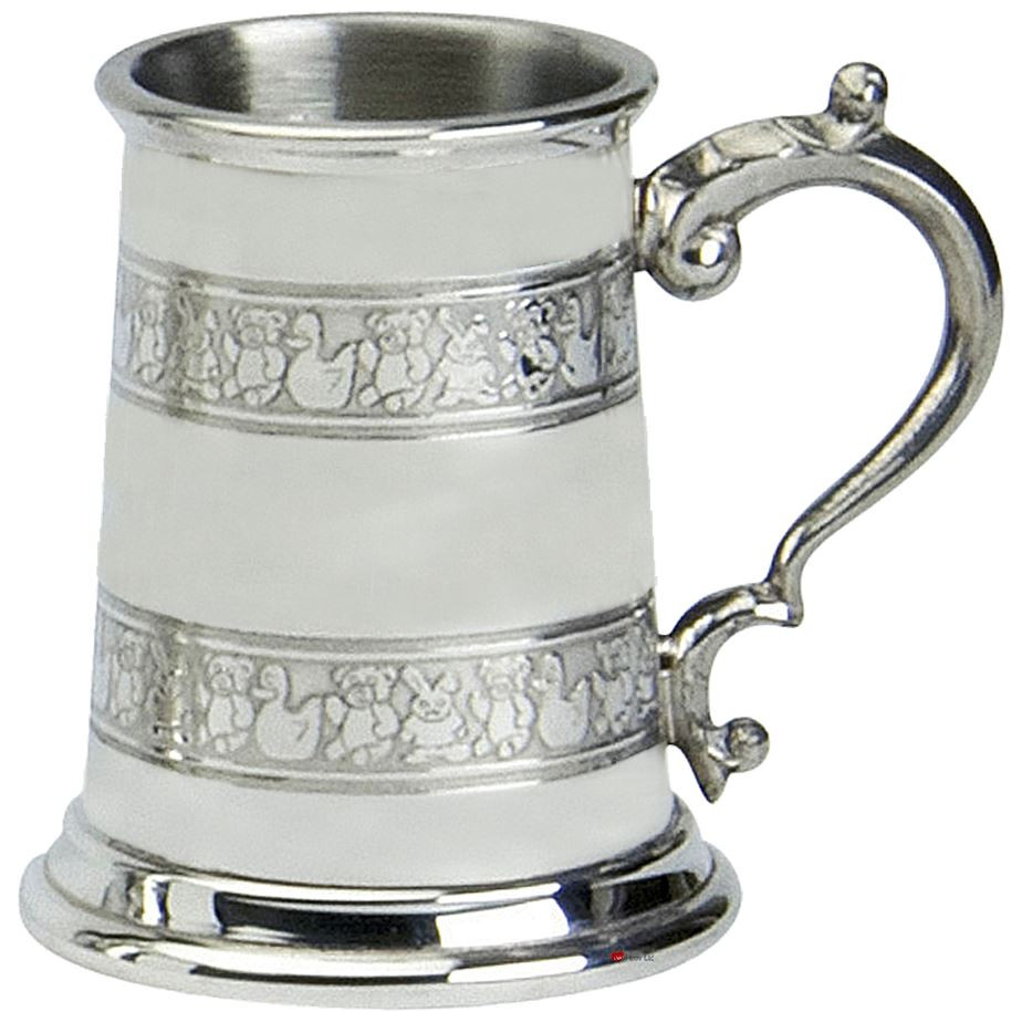 Children's 1/4 pt Tankard Classic Nursery Character Twin Band Image Engravable