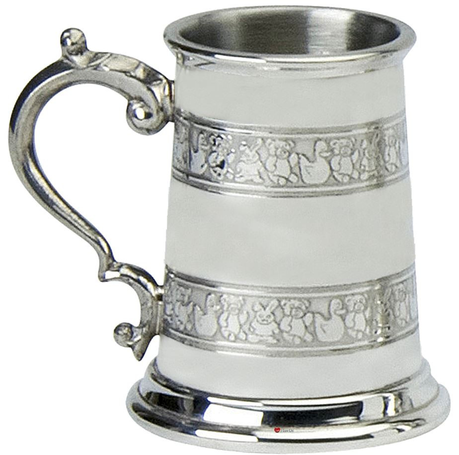 Children's 1/4 pt Tankard Classic Nursery Character Twin Band Image Engravable