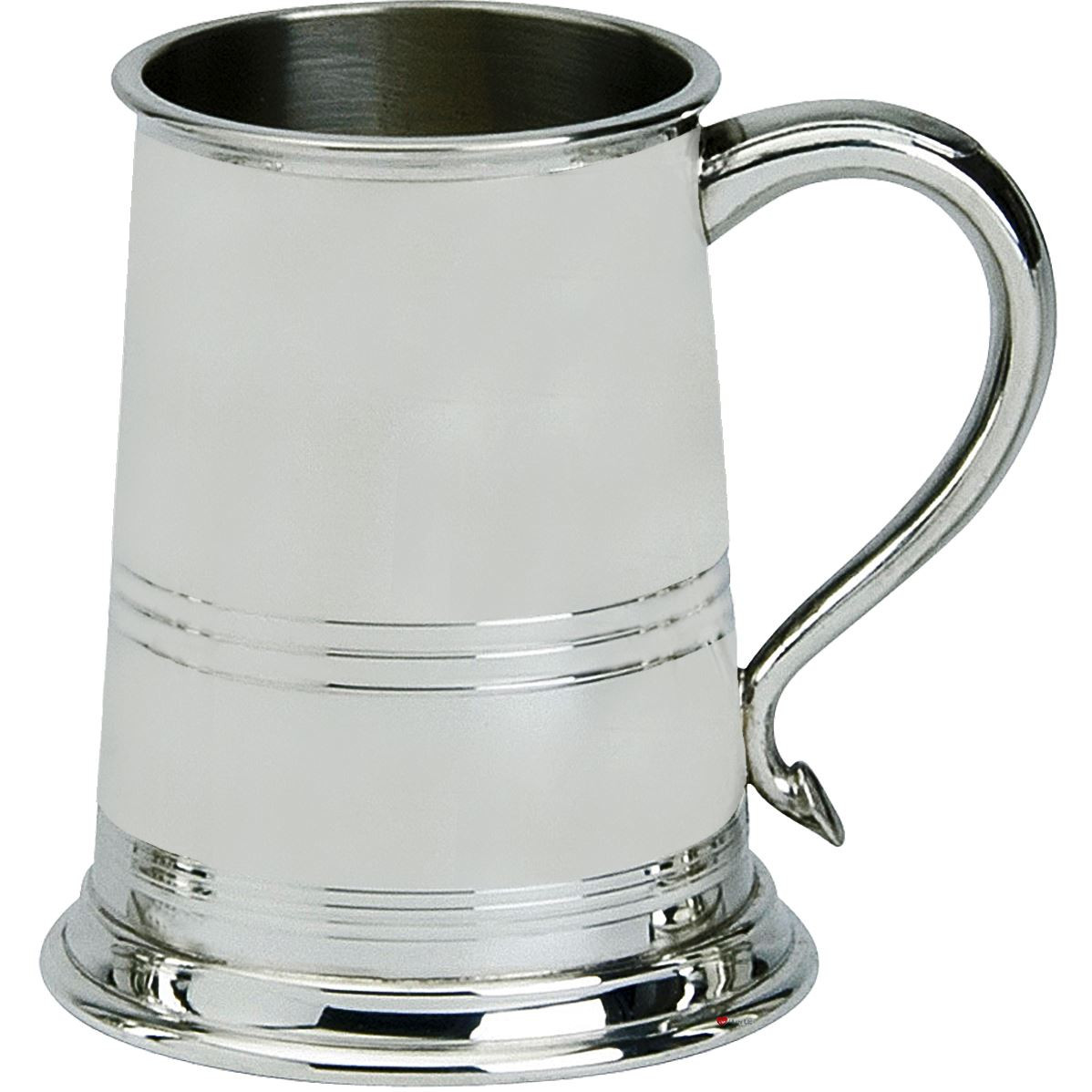 Pewter Tankard Bath Style Triple Banded Half Pint Ornate Handle Beer Mug Ideal Gift