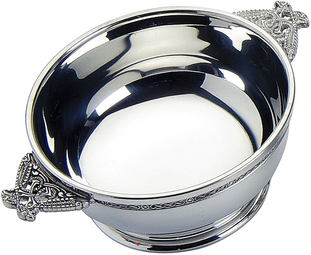Quaich Scottish Pewter Celtic Serpent Wire Decoration 5" Cup of Friendship Ideal Gift
