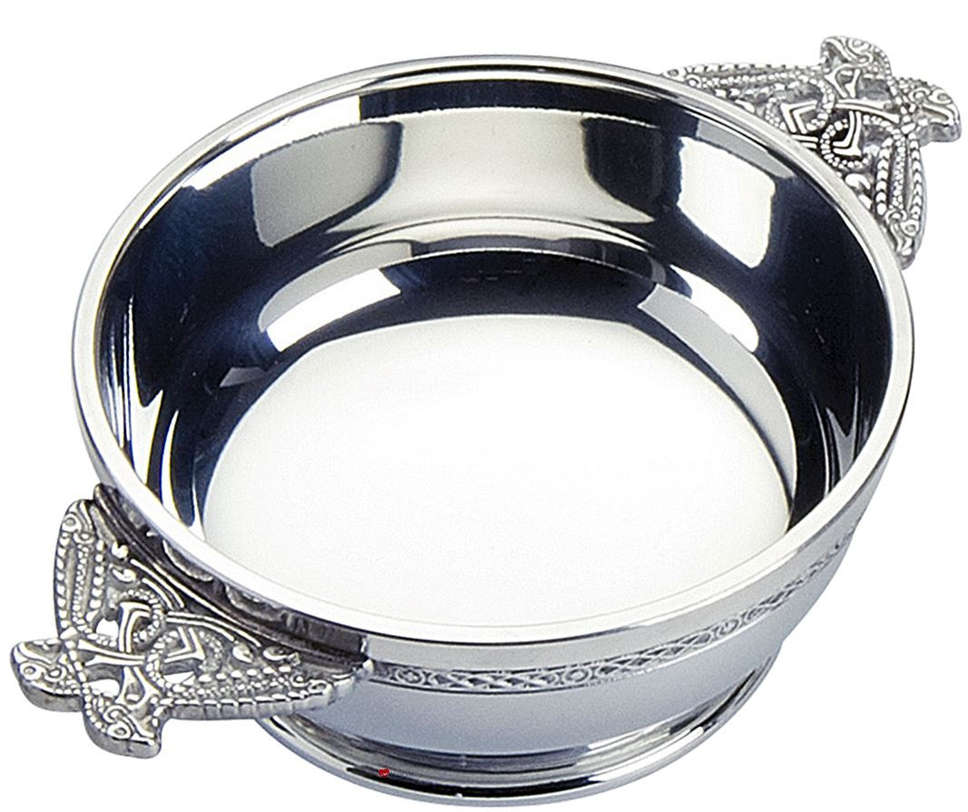 Quaich Scottish Pewter Celtic Handles and Wiring 4" Cup of Friendship Ideal Gift