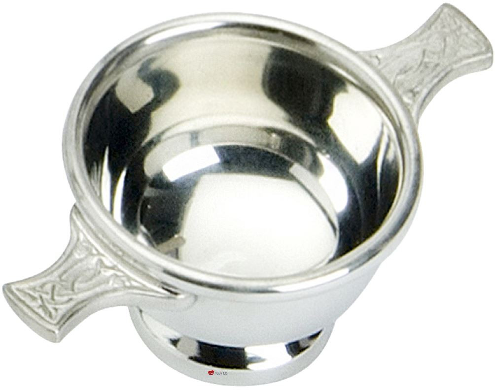 Small Celtic Scottish Quaich Celtic Handles 1.5" Bowl Pewter Cup of Friendship Ideal Gift