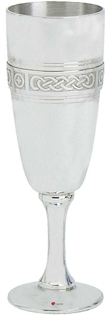 Pewter Celtic Banded Champagne Flute and Wine Goblet 7" Ideal Wedding Gift