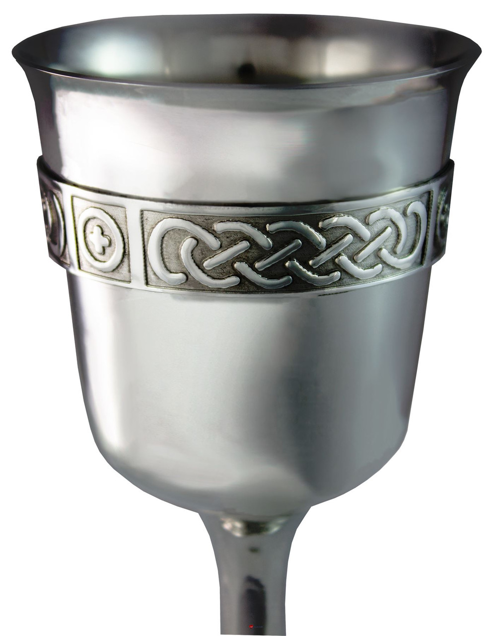 Pewter Wine Chalice Goblet Flared Lip Celtic Band Ornate Base 6" Ideal Gift