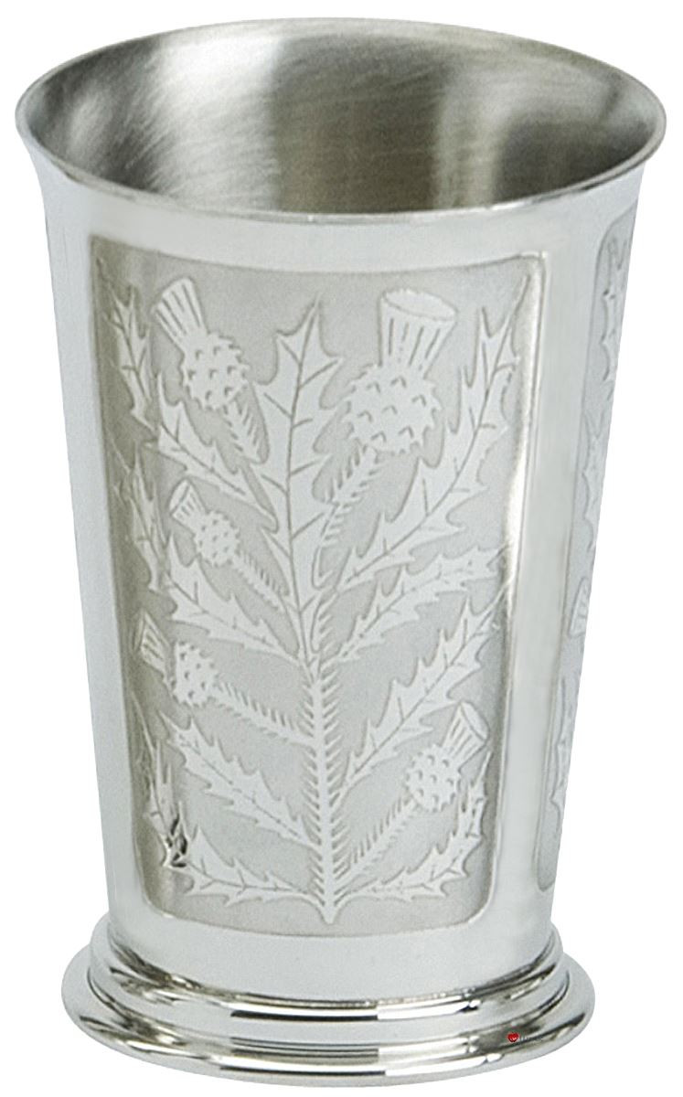 Thistle Pewter Beaker Scottish Thistle Wrap Drinks and Water Great Gift