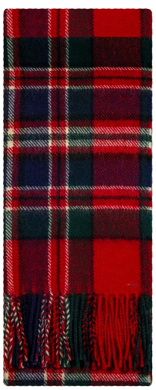 MacFarlane Clan Modern Tartan Plaid 100% Lambswool Clan Scarf Made in Scotland