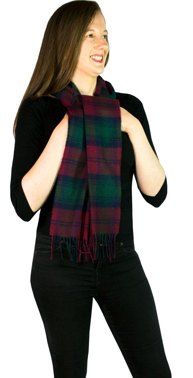 Lindsay Modern Tartan Plaid 100% Lambswool Clan Scarf Made in Scotland