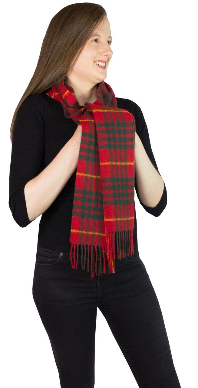 Cameron Clan Modern Tartan Plaid 100% Lambswool Clan Scarf Made in Scotland