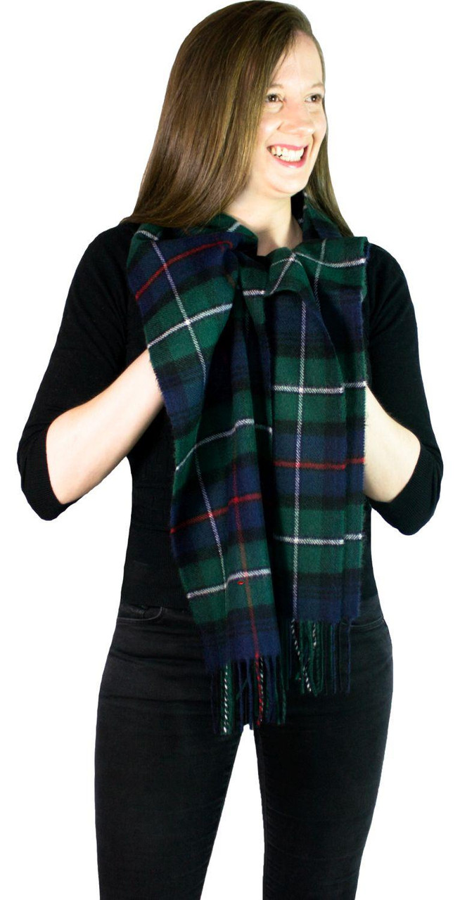 MacKenzie Modern Tartan Plaid 100% Lambswool Clan Scarf Made in Scotland