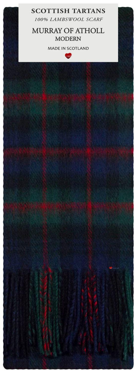 Murray of Atholl Modern Tartan Plaid 100% Lambswool Clan Scarf Made in Scotland
