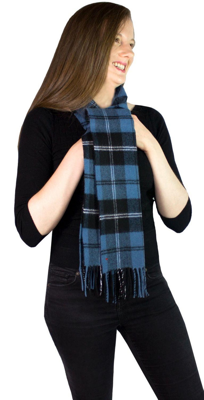 Ramsay Blue Ancient Tartan Plaid 100% Lambswool Clan Scarf Made in Scotland