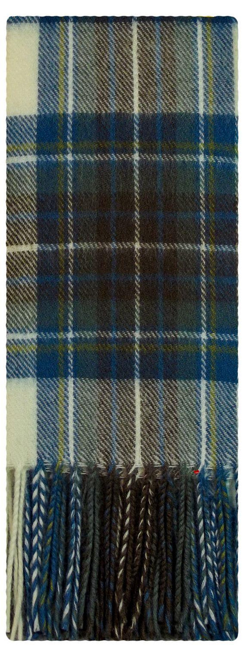 Stewart Blue Dress Muted Tartan Plaid 100% Lambswool Clan Scarf Made in Scotland