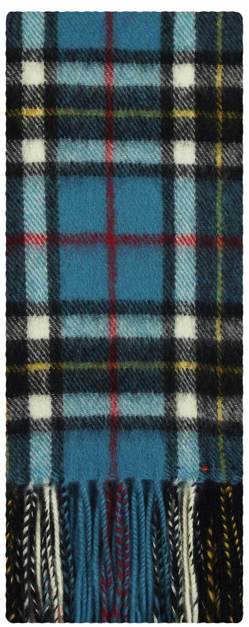 Thomson Blue Modern Tartan Plaid 100% Lambswool Clan Scarf Made in Scotland