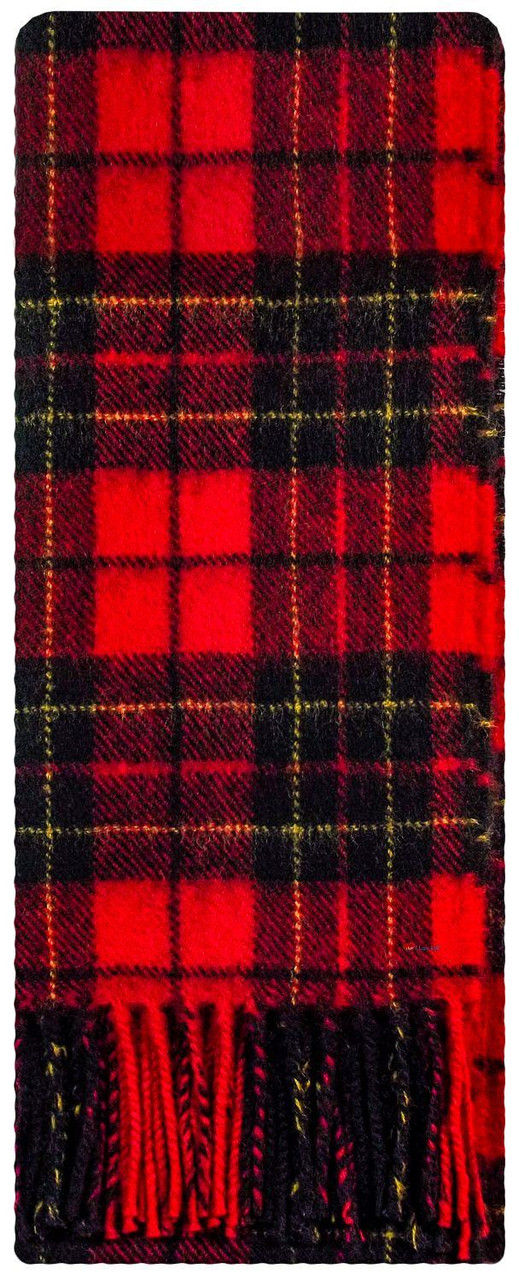 Brodie Red Modern Tartan Plaid 100% Lambswool Clan Scarf Made in Scotland