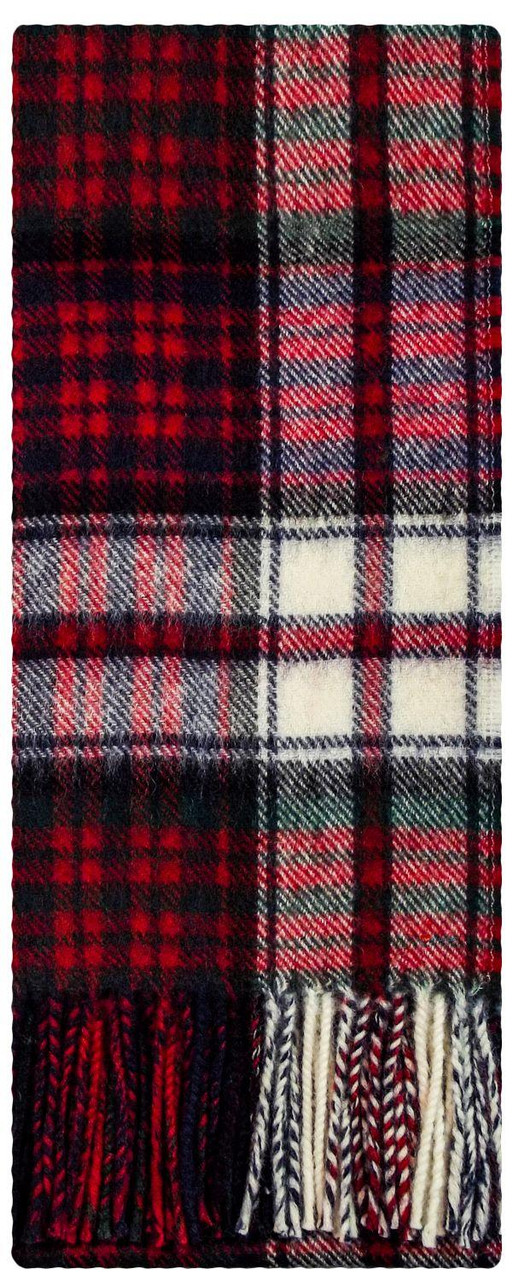 MacDonald Dress Modern Tartan Plaid 100% Lambswool Clan Scarf Made in Scotland